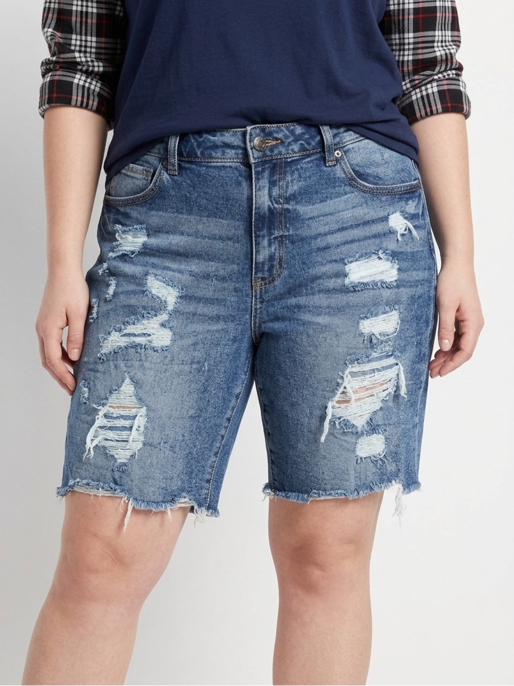 NOBO EUC DISTRESSED MID-RISE DENIM SHORTS SZ 11